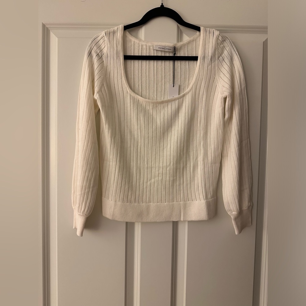 NWT Stitches and Stripes Sweater light beautiful design Size Small